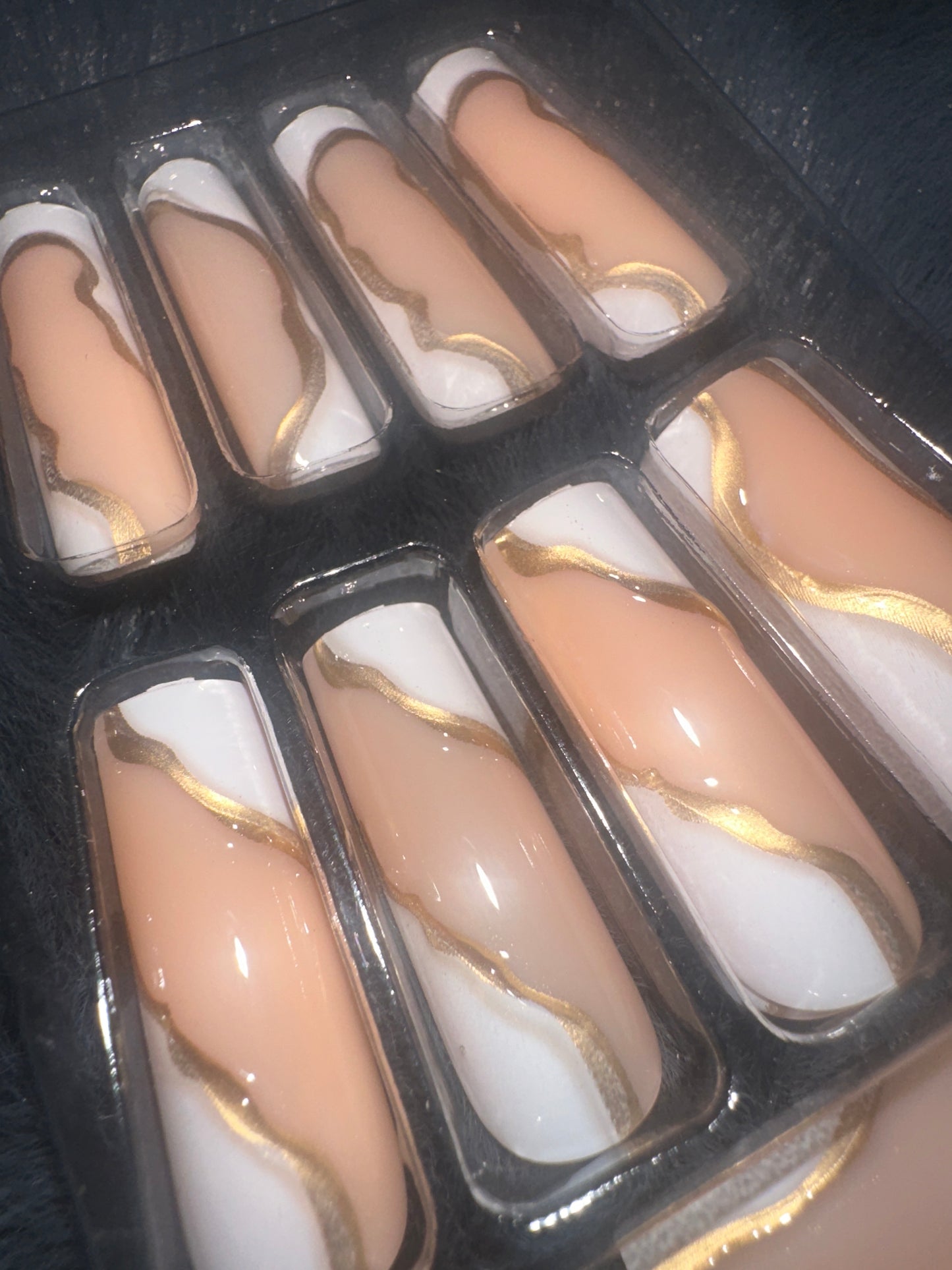 Gold and white nails