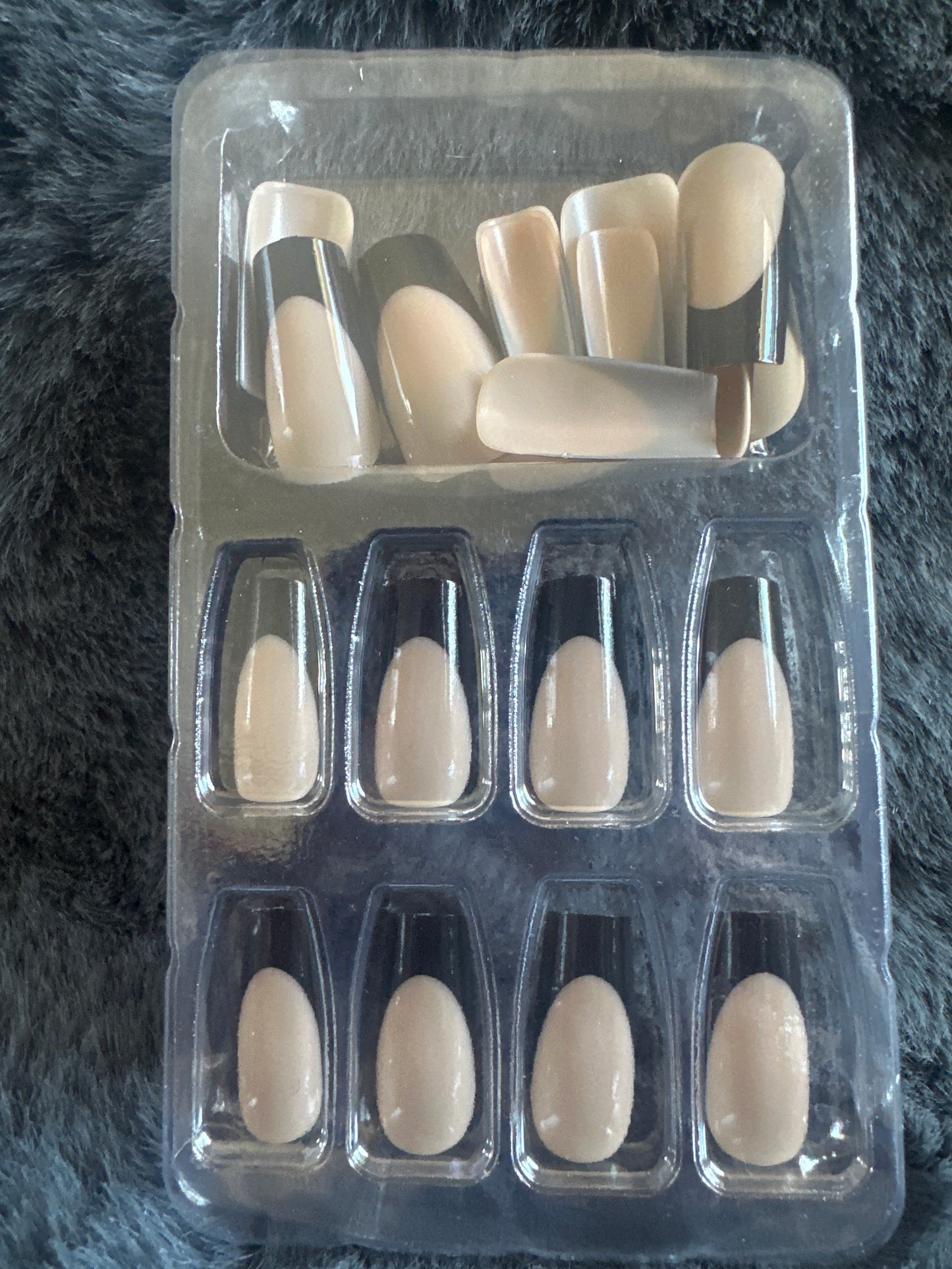 Black French tip nails