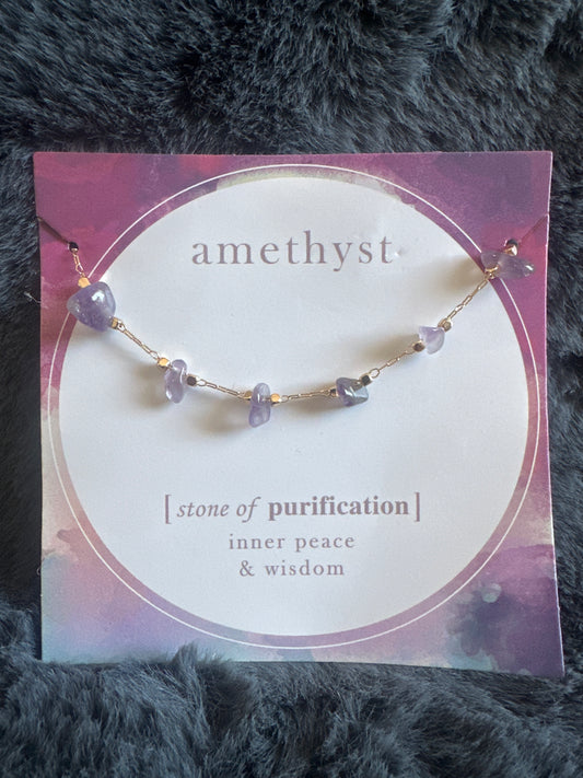 Amethyst chain bracelet